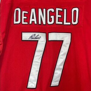 Carolina Hurricanes Authentic Game Worn + Signed DeAngelo Jersey Men’s USA 54